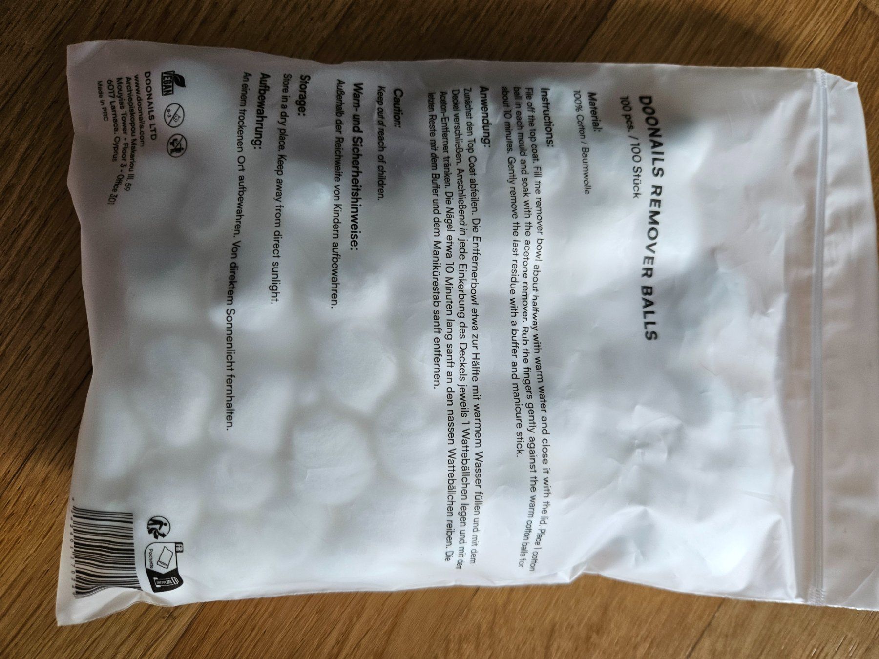 Künstliche Fingernägel: DOONAILS Entferner Wattebällchen - 100 Stück – Neu und originalverpackt aus Ruggell von KatjaBuechel 1