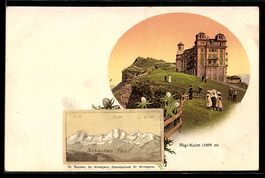 Rigi-Kulm, Abendstimmung am Hotel, Sch