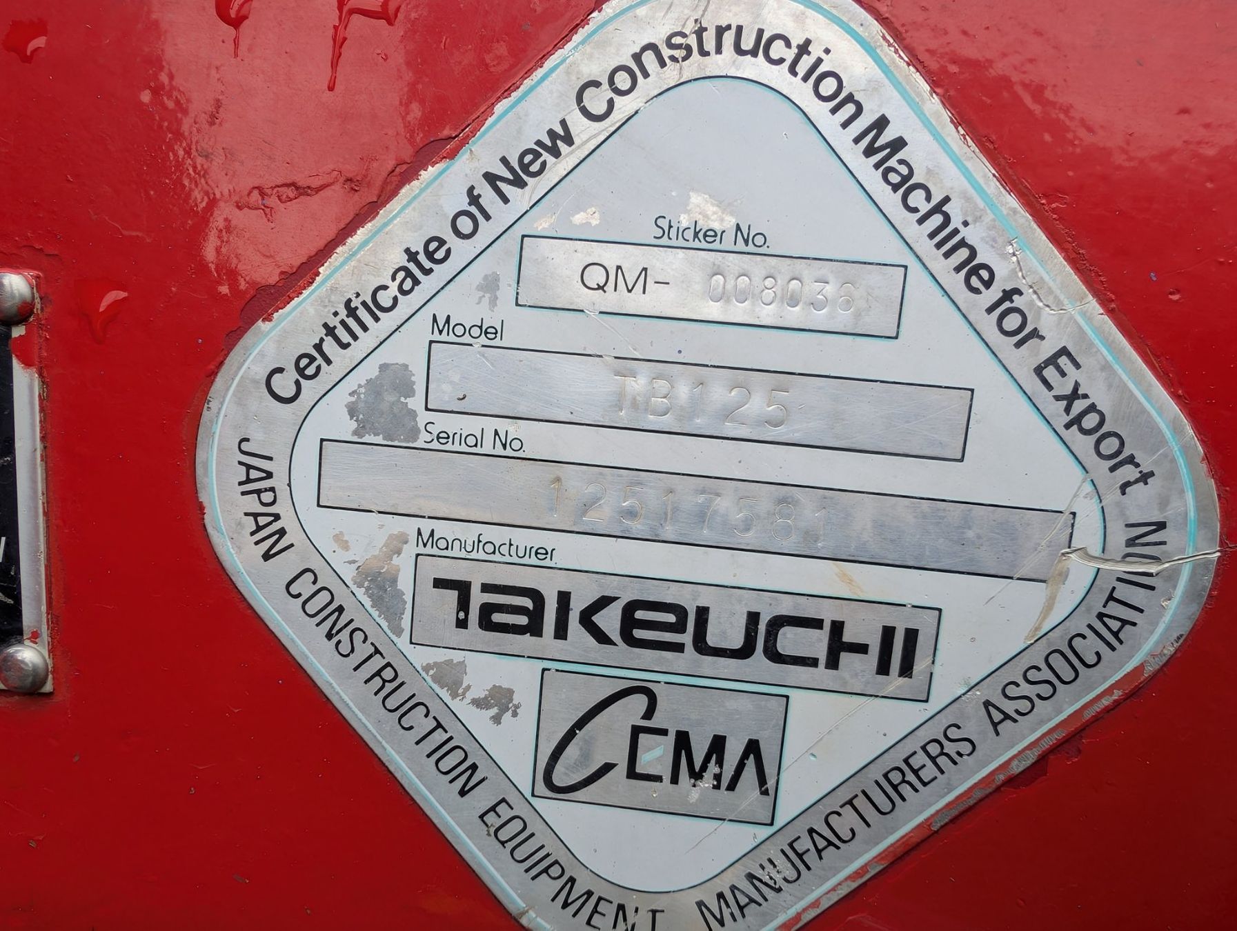 Takeuchi Escavatori: Bagger Takeuchi TB125 / Diesel / 2.7t – Usato da Scherz venduto da Mietpoint_Hossli 9