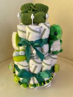 Windeltorte grün, Baby Geschenk, Geburt, Taufe