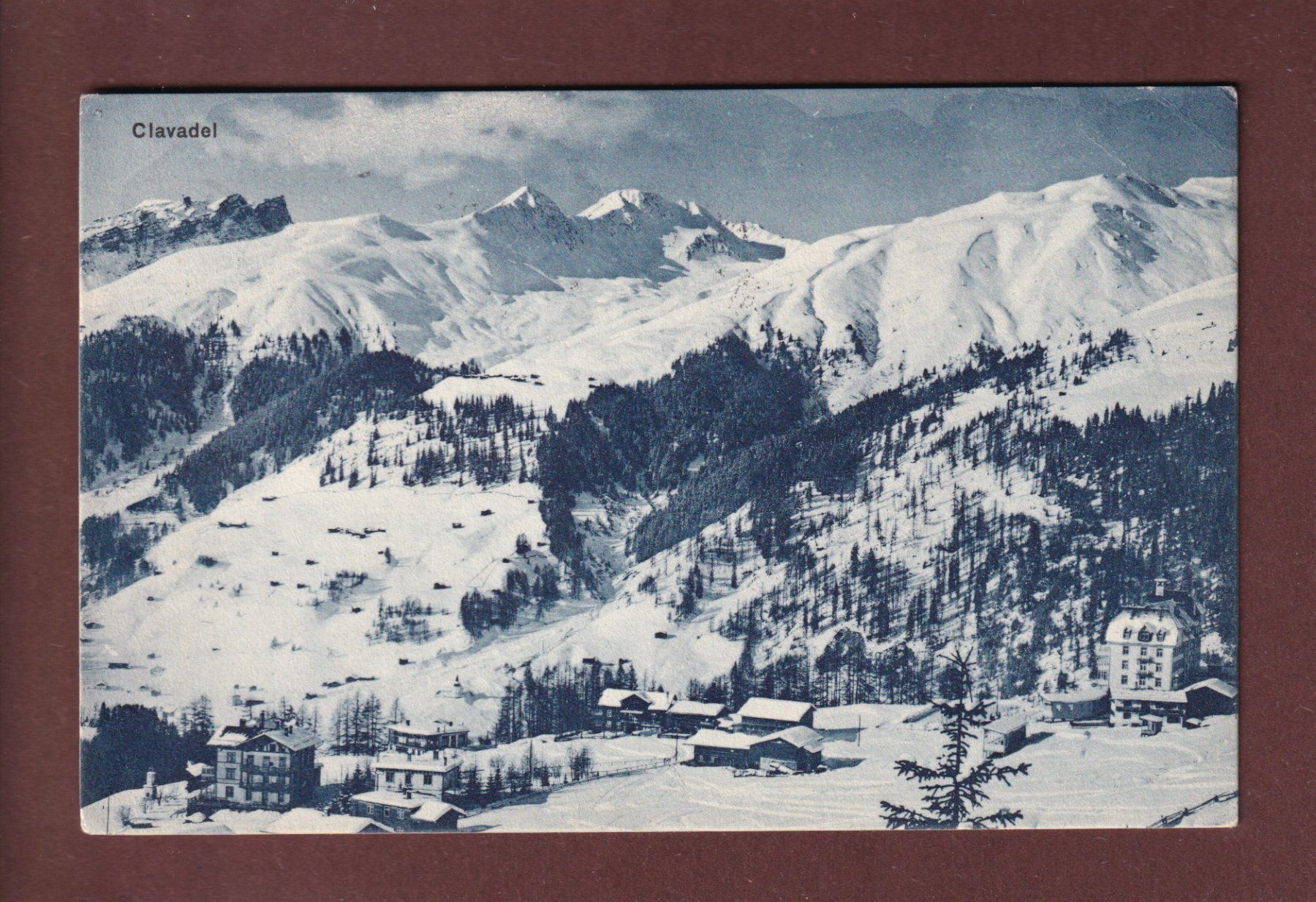 Cartoline postali: Davos - CLAVADEL - 1919 // Eckbug // – Usato da Pully venduto da nicecards