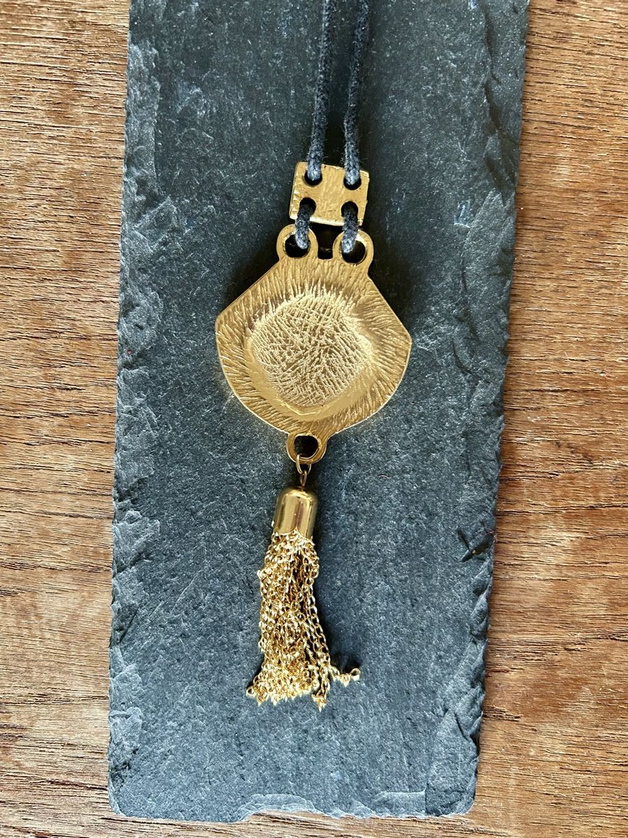 Catenine: Neue, goldfarbene Statement Kette mit Quaste – Nuovo e nell'imballaggio originale da Stäfa venduto da yumai1 1