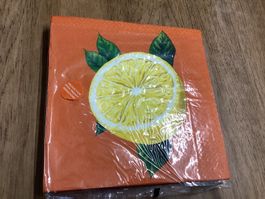 Sommerliche Servietten mit Zitrone, 15 stk NEU🍋🍊