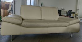 Sehr bequemes Ledersofa, hellbeige, Top Zustand