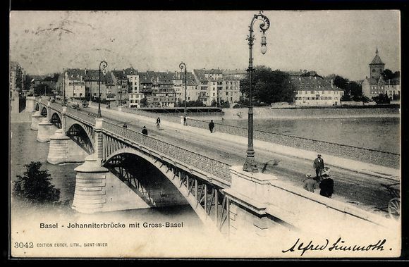 Cartes postales: Basel, Johanniterbrücke mit Gross-Basel – D'occasion à Berlin par bartko-reher