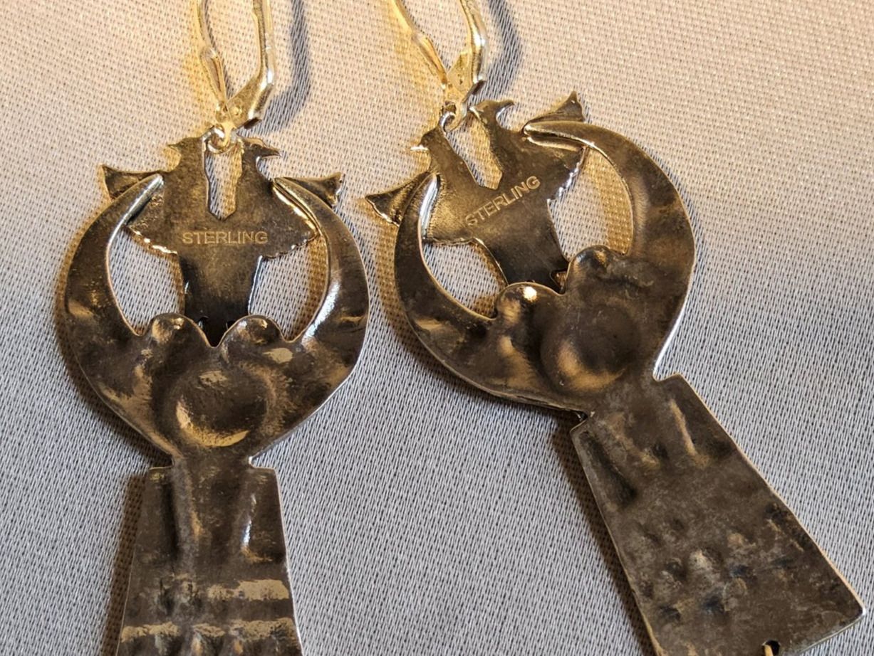 Orecchini pendenti & Orecchini a lobo: Exquisite Ohrhänger Sterling Silber Aegyptian Revival – Usato da Zürich venduto da helsan 5