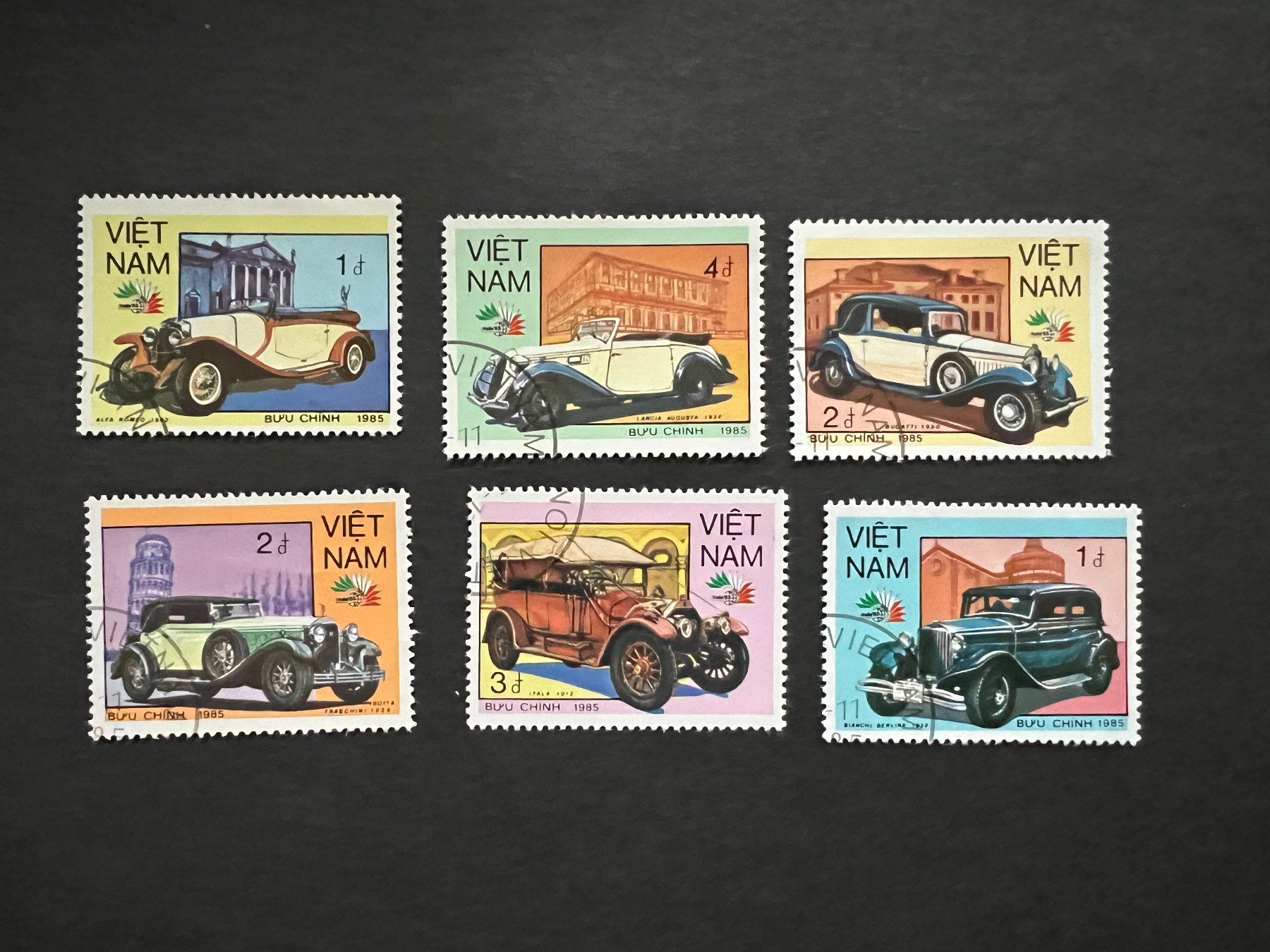 Tutti i francobolli: Vietnam, 1985, internationale Oldtimer, gest. Super E618) – Usato da Hinwil venduto da Sidi4