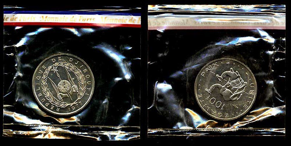 Tutti le monete: Dschibuti, 100 Francs 1977, ESSAI – Usato da Chiasso venduto da Novamarketing