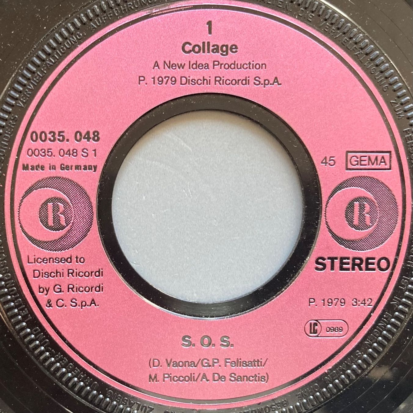 Dischi in vinile: COLLAGE - S.O.S. – Usato da Poliez-Pittet venduto da Newtown-Records 2