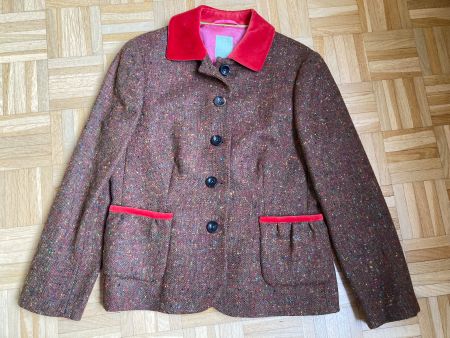 Brigitte von Schönfels Tweed Jacke 42 w/neu Blazer braun rot