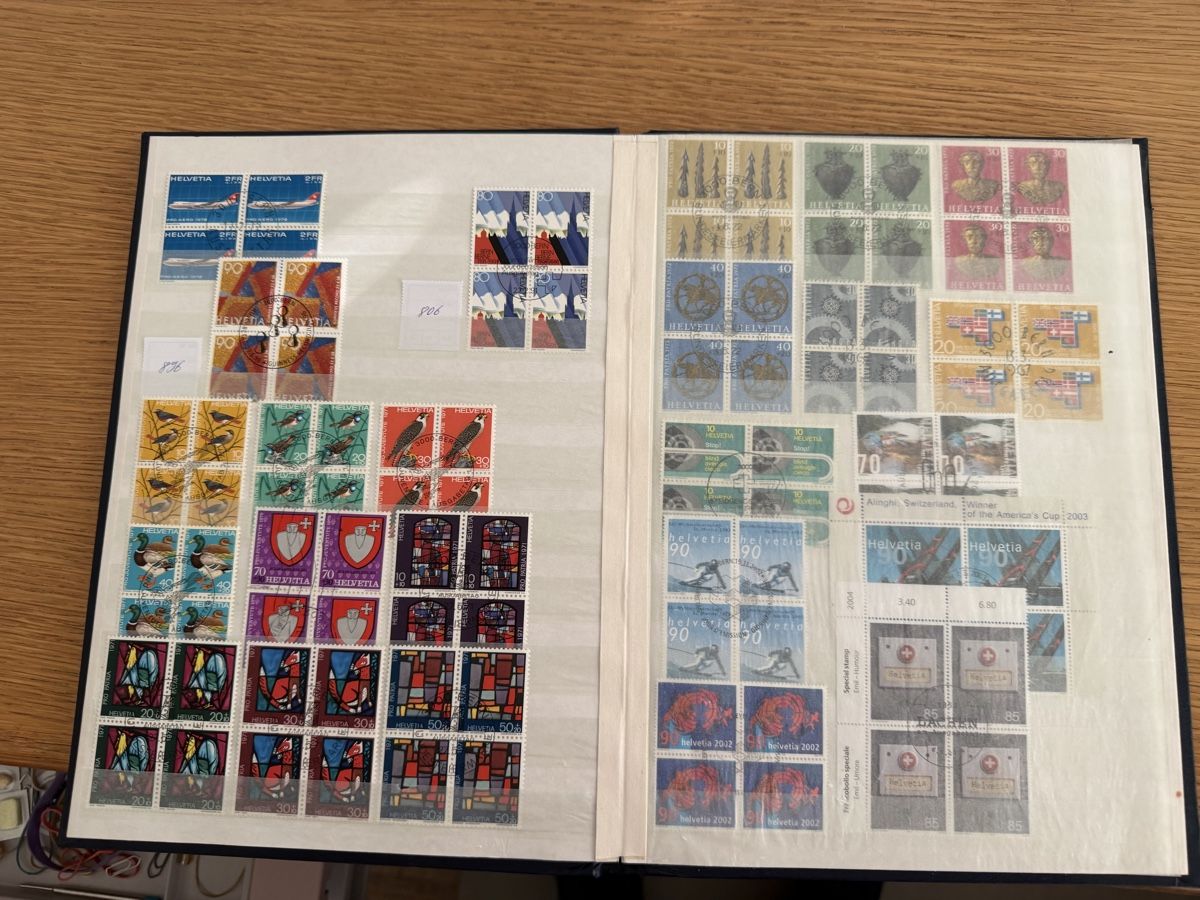 Alle Briefmarken: Album mit 4er Blöcken Schweiz – Gebraucht aus Murgenthal von Tina_4055 3