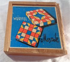 Holz - Würfel Mosaik / Made in GDR (DDR) mit 25 Holzwürfel