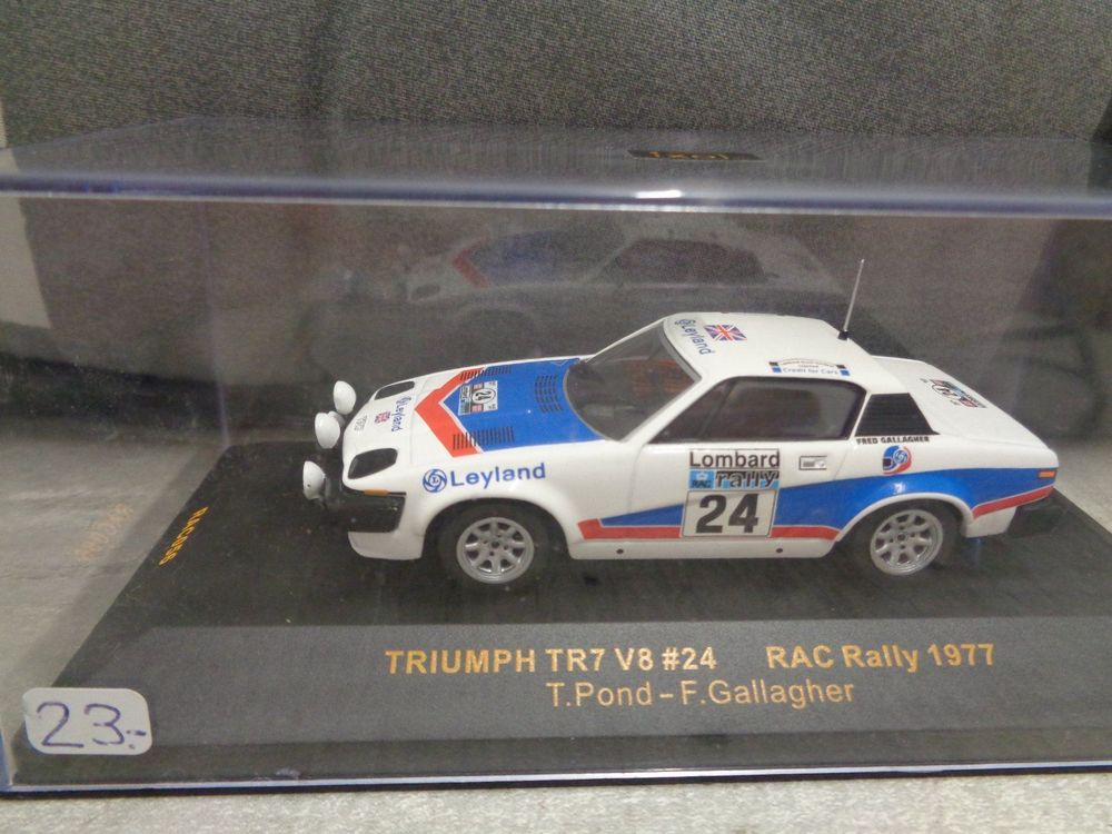 Triumph TR7 V8 – Rallye RAC 1977 – IXO 1:43 – Modèle De Collection Blanc