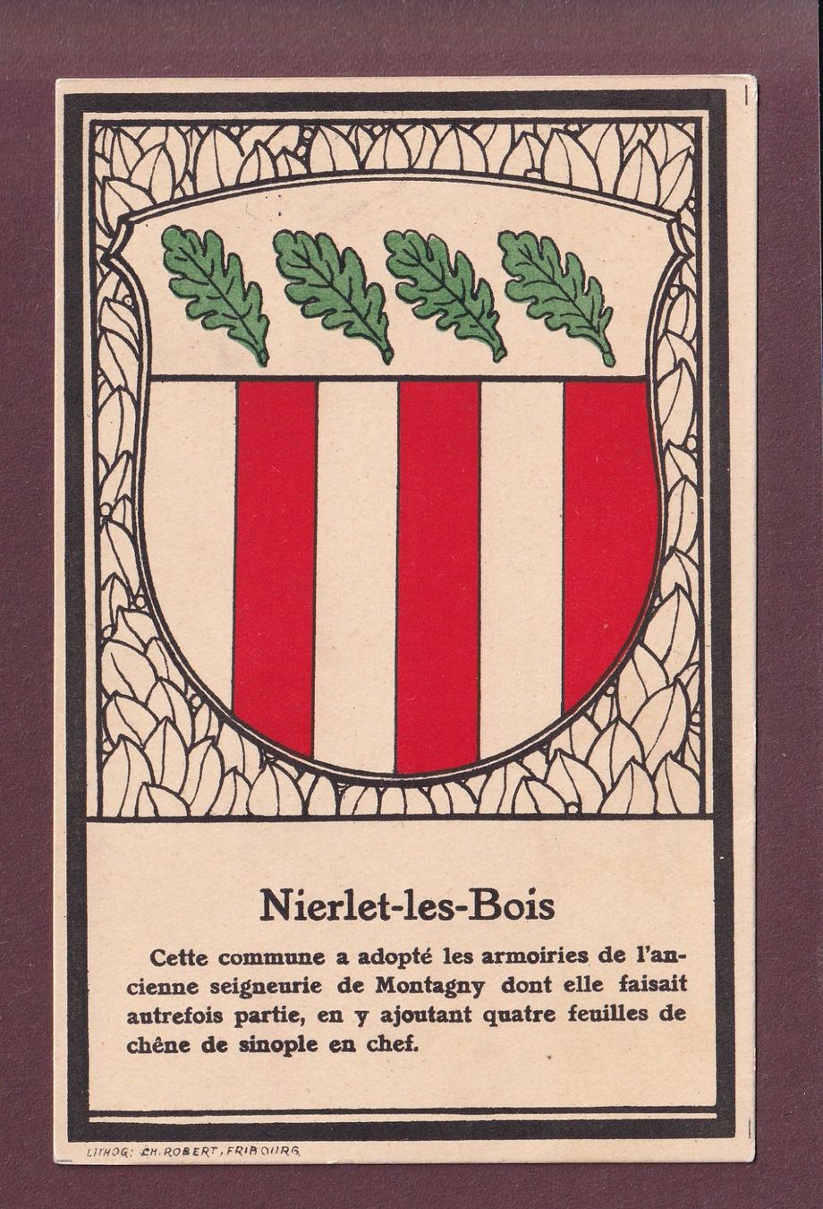 Cartoline postali: NIERLET-LES-BOIS - Blason – Usato da Pully venduto da nicecards