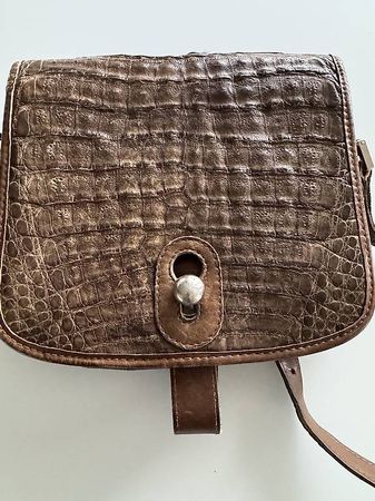 70er Ledertasche braun von Pirani Zürich nummeriert Vintage
