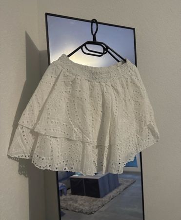 Jupe d'été blanche, dentelle, taille élastique ☀️