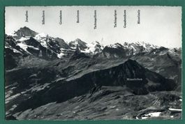 Ausblick vom Faulhorn auf die Berner-Alpen, 1960, ungelaufen
