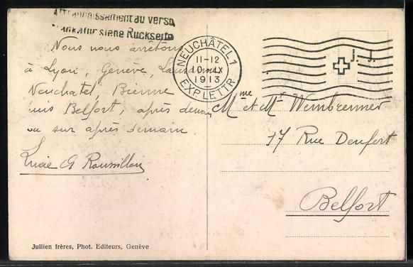 Cartoline postali: AK Geneve, L'Universite, 1913 – Usato da Berlin venduto da bartko-reher 1