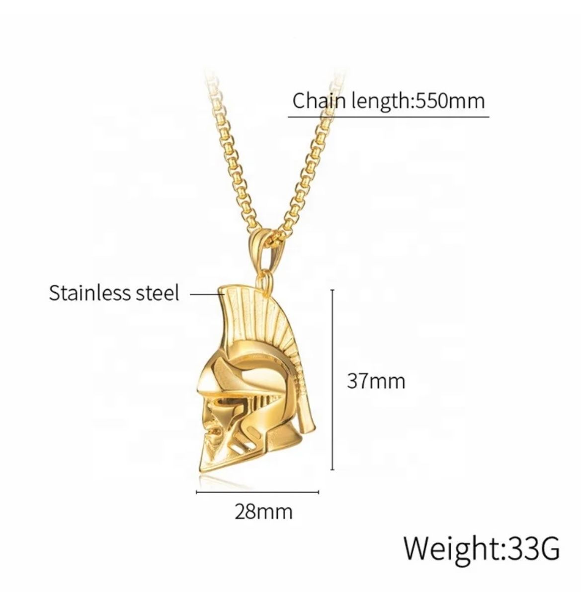 Ketten: Spartan Helmet pendant gold – Neu und originalverpackt aus Aarburg von StavFashion 3
