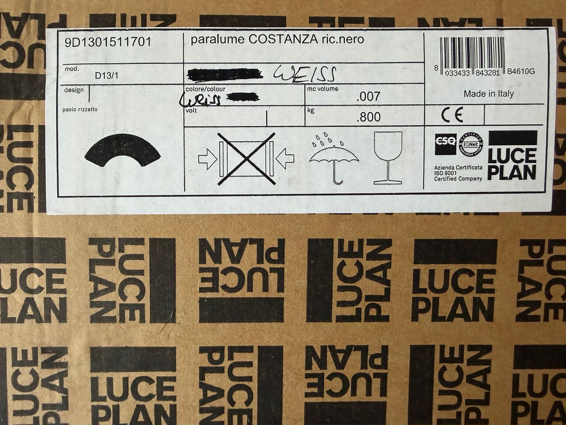 Luceplan Paralumi: Luce Plan Costanza Lampenschirm weiss – Nuovo (secondo la descrizione) da Zürich venduto da Secretwish007
