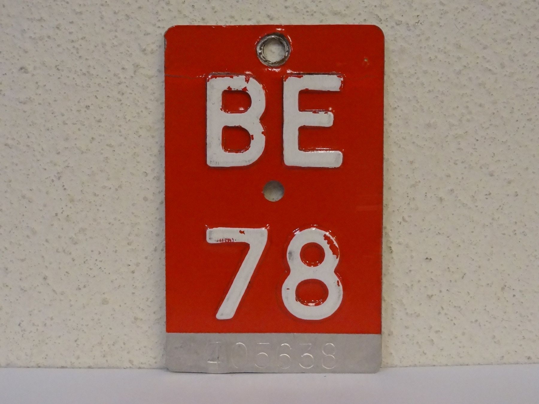 Schilder: BE 78 VELONUMMER - FAHRRADSCHILD – Gebraucht aus Kerzers von djstarsky73