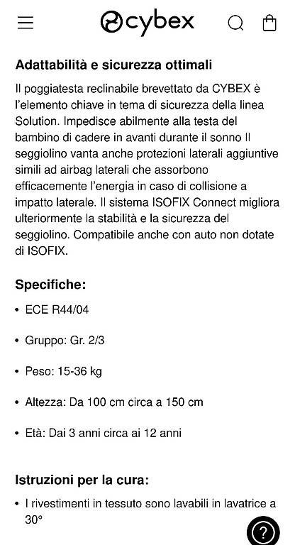 Cybex Seggiolini per auto: Seggiolino auto Cybex Solution X2-fix – Usato da Golino venduto da emi_6l62 3