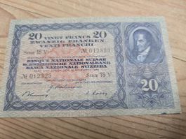 20 Franken 1944, Serie 18 V, Nummer 012323 Pestalozzi 