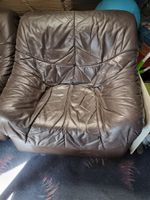 Schwarzer Ledersessel / Sofa-Sessel