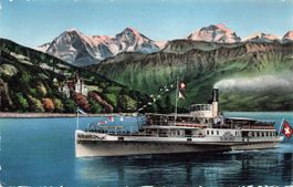 Thunersee schloss hunegg boot schiff battello