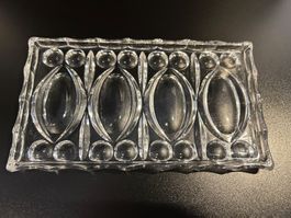 Glas Platte Vintage, Servierplatte, sehr dekorativ!