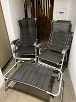 Outwell Campingstühle 2er Set mit Fussteil grau klappbar