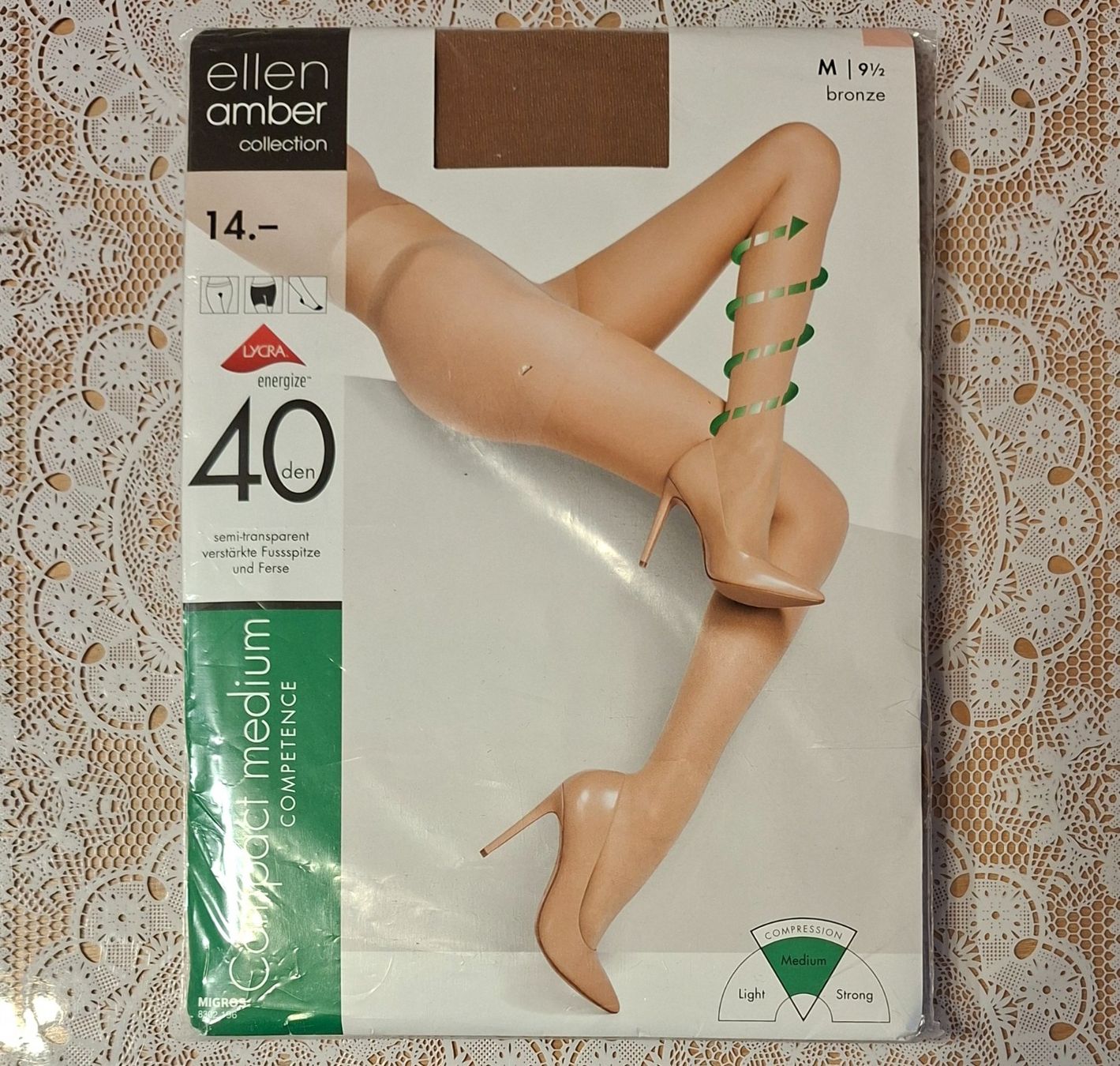 Ellen Amber Strümpfe & Strumpfhosen: Ellen Amber Compact Medium Strumpfhose 40den Gr.M Bronze – Neu und originalverpackt aus Amriswil von Celini3
