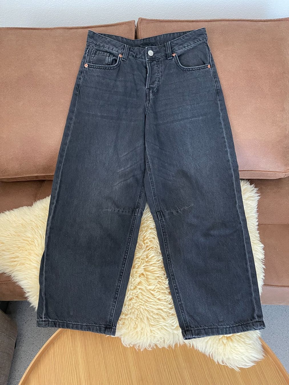 H&M Jeans: Jeans, anthrazit, 7/8-lang, H&M, Gr. 34 – Usato da Chur venduto da Zido