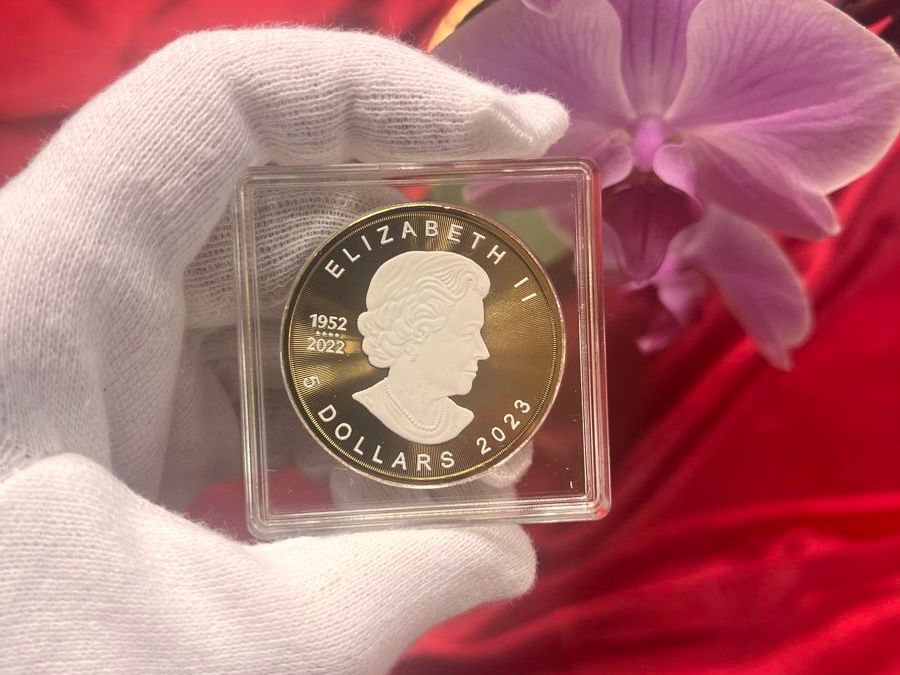 Alle Münzen: RARE Maple Leaf Silver 2023 White & Golden 1oz – Neu und originalverpackt aus Lausanne von mel2dreams 1