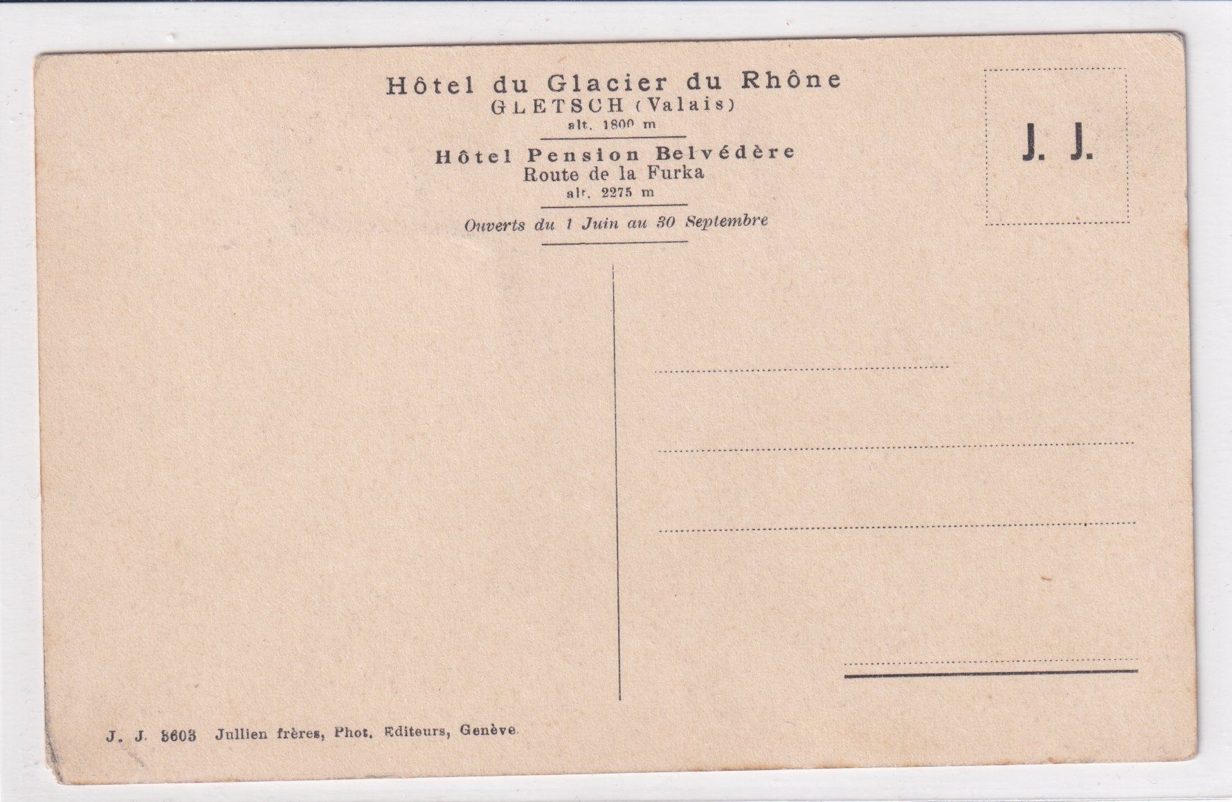 Ansichtskarten: Gletsch - Näglisgrätlisee /bj – Gebraucht aus Hombrechtikon von Rudolf07 1