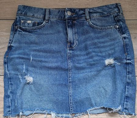 Stylischer Jeansrock mit Destroyed-Effekt - W29