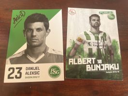 FC St. Gallen FCSG Vintage Autogrammkarten Aleksic Bunjaku