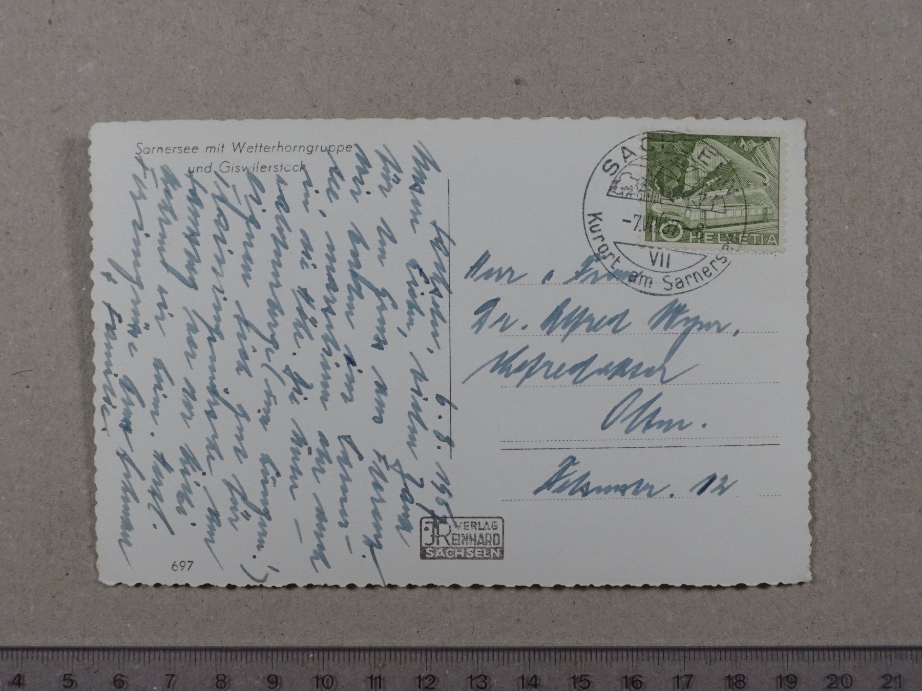 Ansichtskarten: Sarnersee, 1957, Sarnen, Poststempel Sachseln – Gebraucht aus Lenzburg von fh1 1