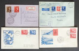 NORGE: 4 pièces postales des années 1942–1960