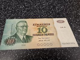 Banknote Finnland 10 Markkaa 1980 guter Zustand