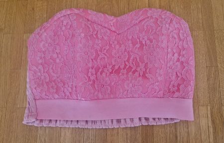 Haut bustier LUC-CE en dentelle rose, taille M