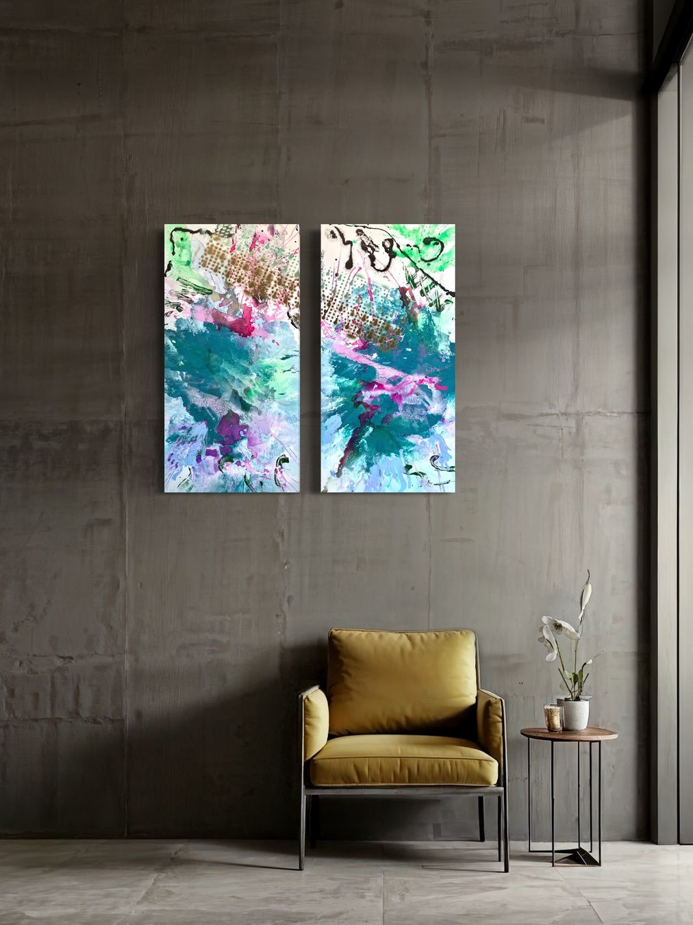 Foto & Immagini: Abstraktes Acrylbild zweiteilig – Nuovo (secondo la descrizione) da Luzern venduto da edmundart 3