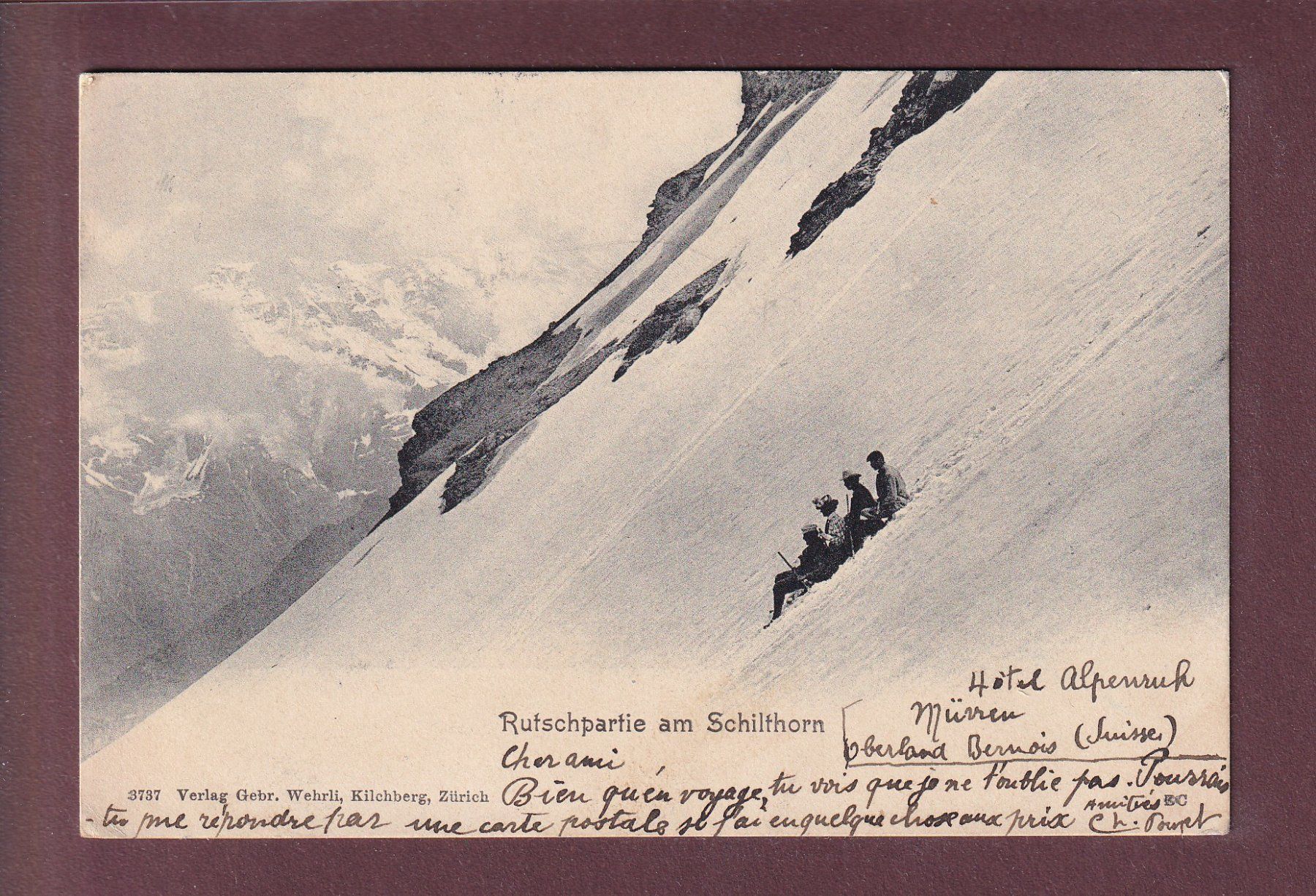 Ansichtskarten: SCHILTHORN - Rutschpartie - 1904 – Gebraucht aus Pully von nicecards