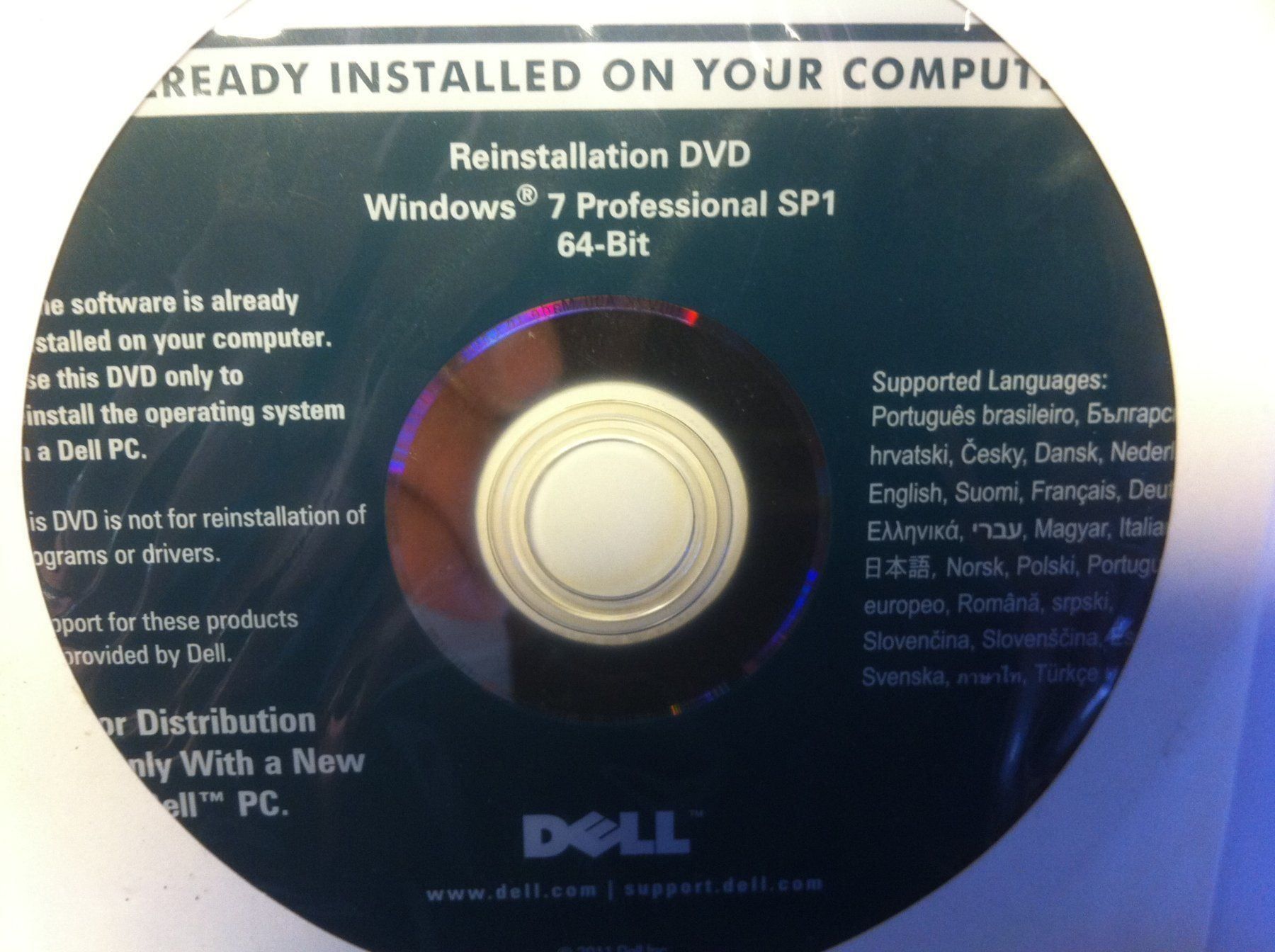 Microsoft Software: DeLL Windows 7 Pro SP1 64-bit – Usato da Ecublens VD venduto da Netfinity