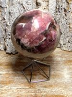 Pinker Turmalin in Rauchquarz Kugel 77mm 672g