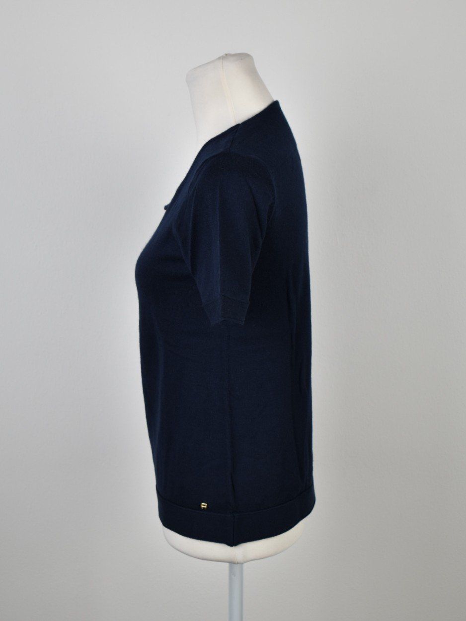Aigner Pullover & Sweatshirts: Aigner Strickshirt Gr.34, dunkelblau, Baumwolle & Kaschmir – Gebraucht aus Nürensdorf von 2ND_STORY 1