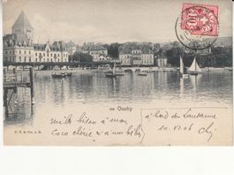Ouchy 1906 mit Schiffstempel DS Lausanne