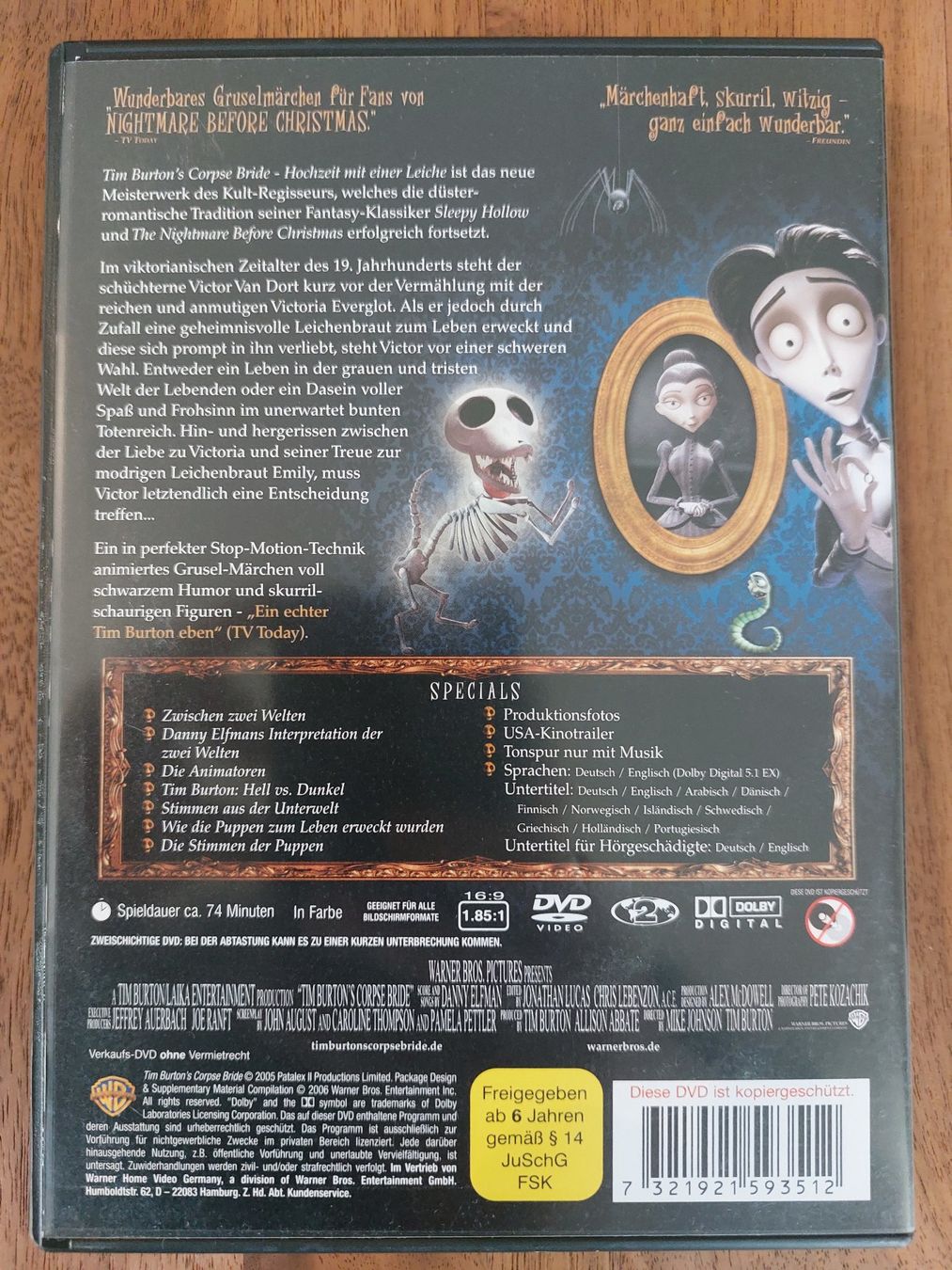 Alle DVDs: DVD - Tim Burton's Corpse Bride - Hochzeit mit einer Leiche – Gebraucht aus Rheinfelden von  1