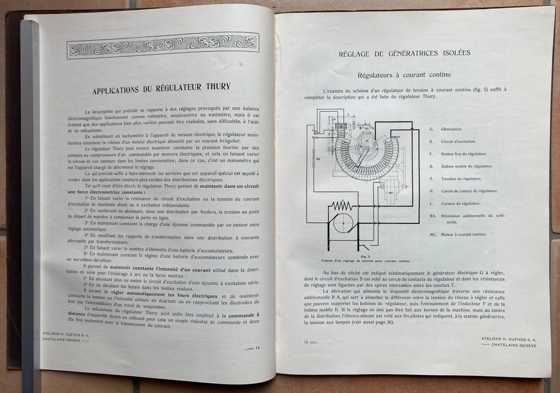Documenti: Régulateurs automatique système R. Thury - Ateliers Cuénod – Usato da Versoix venduto da HELVETICA_1 3