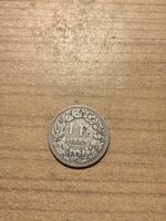 1 Schweizer Franken Silber Münze Jahrgang 1887